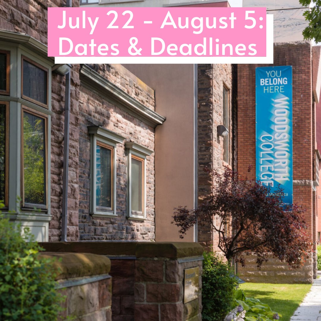 As the end of July approaches, there are a few important course drop deadlines to keep in mind.

Please see our Instagram, @/woodsworthregistrar for the full list of dates and deadlines