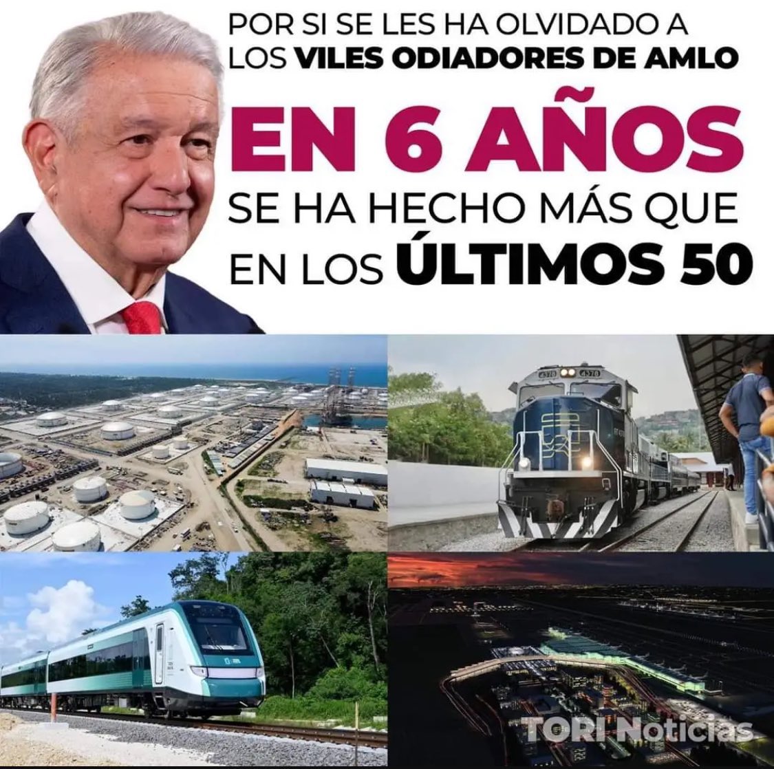 tori_noticias's tweet photo. Nunca en México se había visto tanta obra y tantos programas sociales 🥳🥳🥳🥳🥳 https://t.co/zub7Ruz9AS