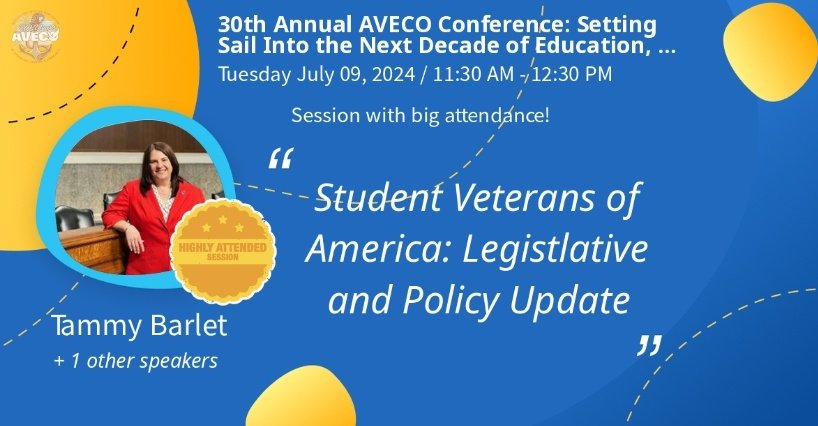 Tammy Barlet (@tammy_barlet) on Twitter photo If you are at #AVECO check out this session at 11:30am on Tuesday!!
<a href="/studentvets/">Student Veterans of America</a>
#svaleads #wearesva If you are at #AVECO check out this session at 11:30am on Tuesday!!
<a href="/studentvets/">Student Veterans of America</a>
#svaleads #wearesva