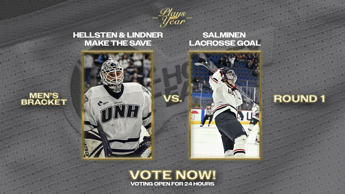 hockey_east's tweet photo. #HEPlaysOfTheYear Men's Bracket ROUND 1 🚨

Today's matchup features @UNHMHOCKEY  &amp; @UConnMHOC 

Watch and vote for these plays in the thread below!⬇️ https://t.co/txPmkJASpc