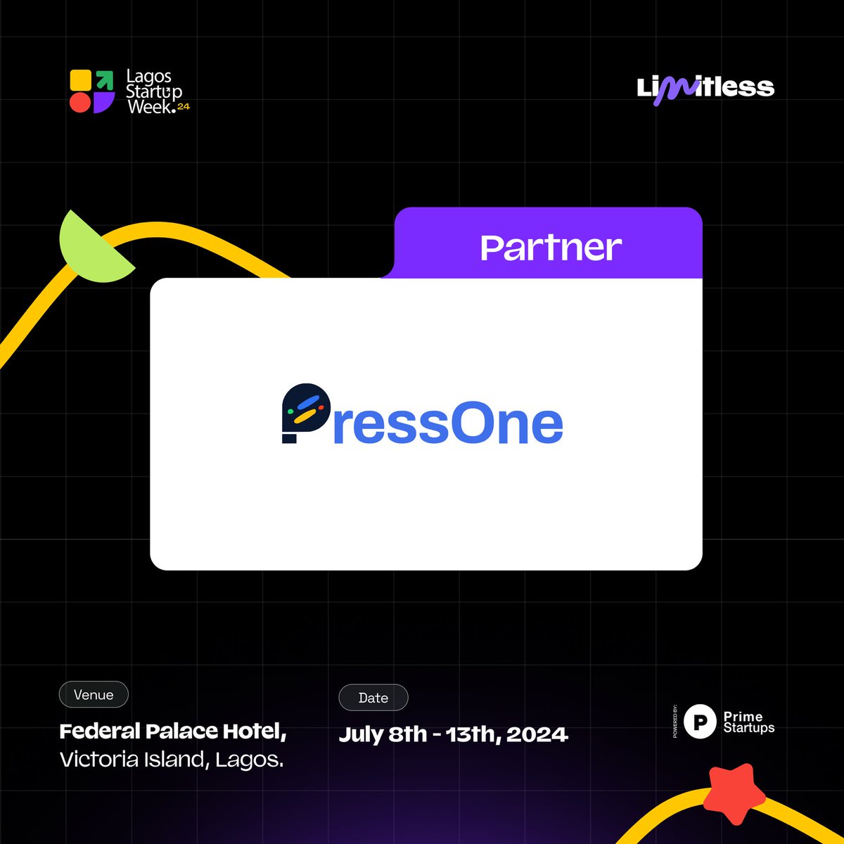 StartupLagos's tweet photo. We are excited to announce @Pressone_africa as an official partner. 🚀🚀

Get ready for an inspiring and innovative week as they showcase their groundbreaking tech solutions at Lagos Startup Week 2024.

Visit https://t.co/ILROJoDTxx to register now.❤️ https://t.co/58oMlEOCf6