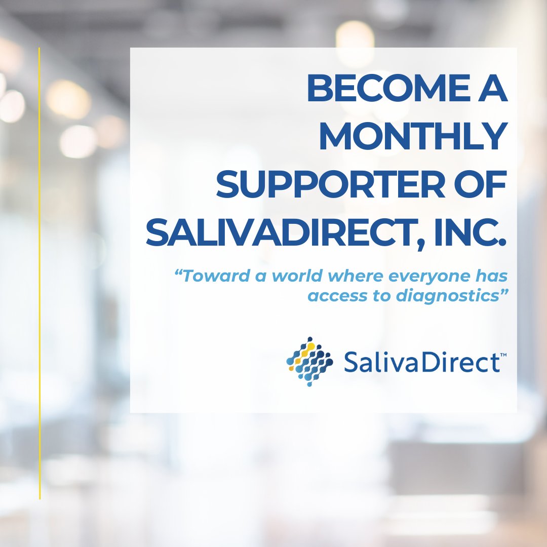 saliva_direct's tweet image. Join our community of monthly supporters today and be a driving force in making diagnostic testing accessible to all. 

Learn how you can get involved at hubs.la/Q02DW9_r0 

#SDIGivingCampaign #spitsquad #SalivaDirect #donation