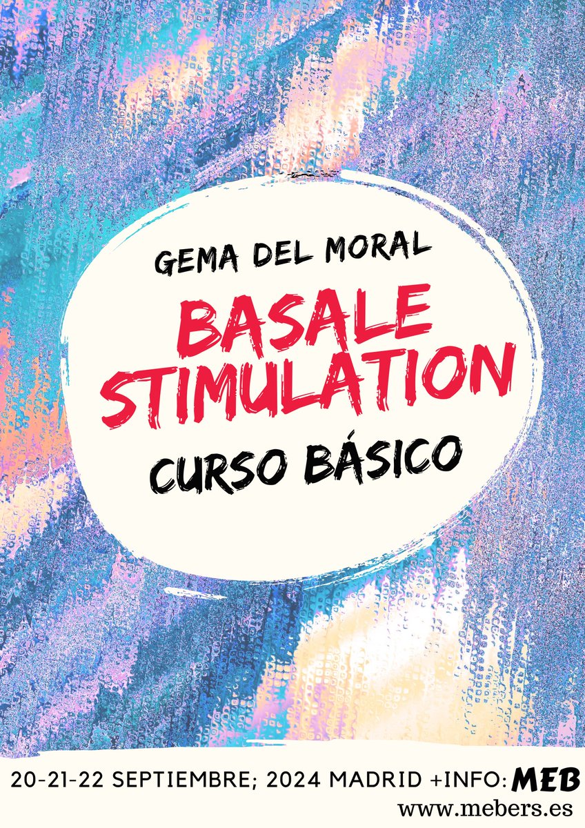 Organizamos formación en estimulación basal, nivel básico.

🟥MEB centro (Madrid)
🟧20-21-22 sept
🟨Gema del Moral
🟩310€ BONIFICABLES
🟦+ Info en formacion@mebers.es

Ayudadnos a difundir porfi, que se nos ha echado el tiempo encima!

mebers.es/noticias/curso…