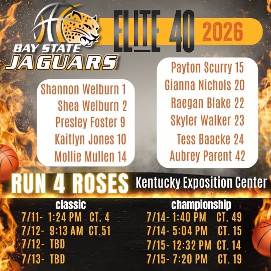Shea Welburn (@sheawelburn) on Twitter photo Here is my schedule for Kentucky! <a href="/BayStateJags/">Bay State Jaguars</a> <a href="/JagsRecruiting/">Bay State Jaguars Recruiting</a> <a href="/LaurieBollin/">LAURIE BOLLIN</a> <a href="/mrodrigues423/">Matt Rodrigues</a> <a href="/CoachTyMosley/">Coach Tyreik Mosley</a> Here is my schedule for Kentucky! <a href="/BayStateJags/">Bay State Jaguars</a> <a href="/JagsRecruiting/">Bay State Jaguars Recruiting</a> <a href="/LaurieBollin/">LAURIE BOLLIN</a> <a href="/mrodrigues423/">Matt Rodrigues</a> <a href="/CoachTyMosley/">Coach Tyreik Mosley</a>