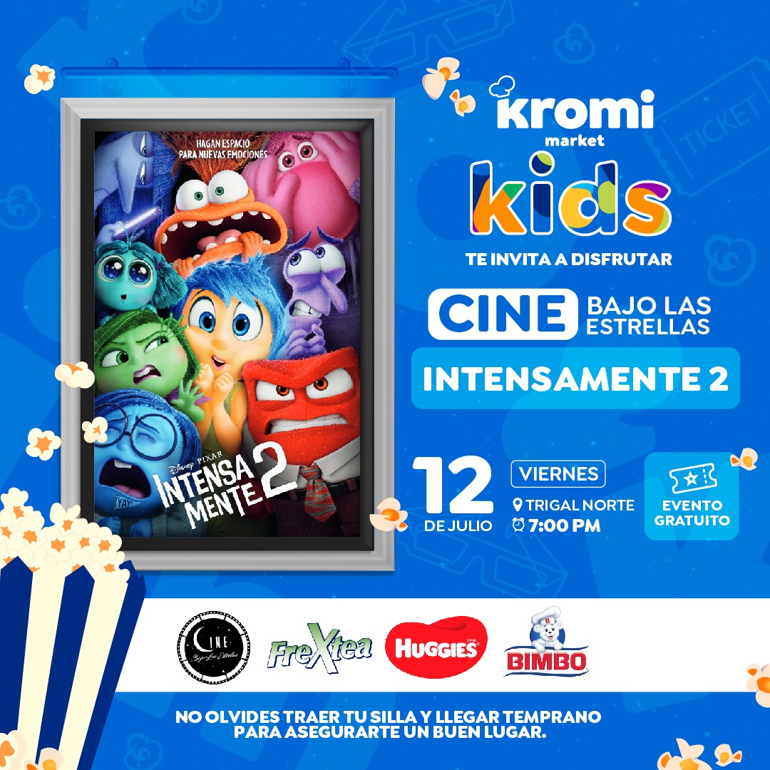 KromiMarket's tweet photo. ¡Pasemos un rato agradable en familia!👧👩

Asiste este viernes 12 de julio a nuestra tienda Trigal Norte y disfruta de un #CineBajoLasEstrellas, donde estaremos transmitiendo la película favorita de los niños, #INTENSAMENTE2. 🤩

Viernes 12 -7:00pm - Trigal Norte https://t.co/hJTsmGfPrf