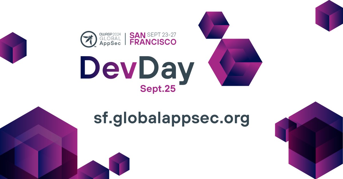 We are continuing to refine the OWASP Global AppSec SF "Dev Day" plans and would love for you to be part of it!  The sessions go beyond just talks and include other activities: open discussions, games, etc.  Here's the CFP: tinyurl.com/owaspdevdaycfp