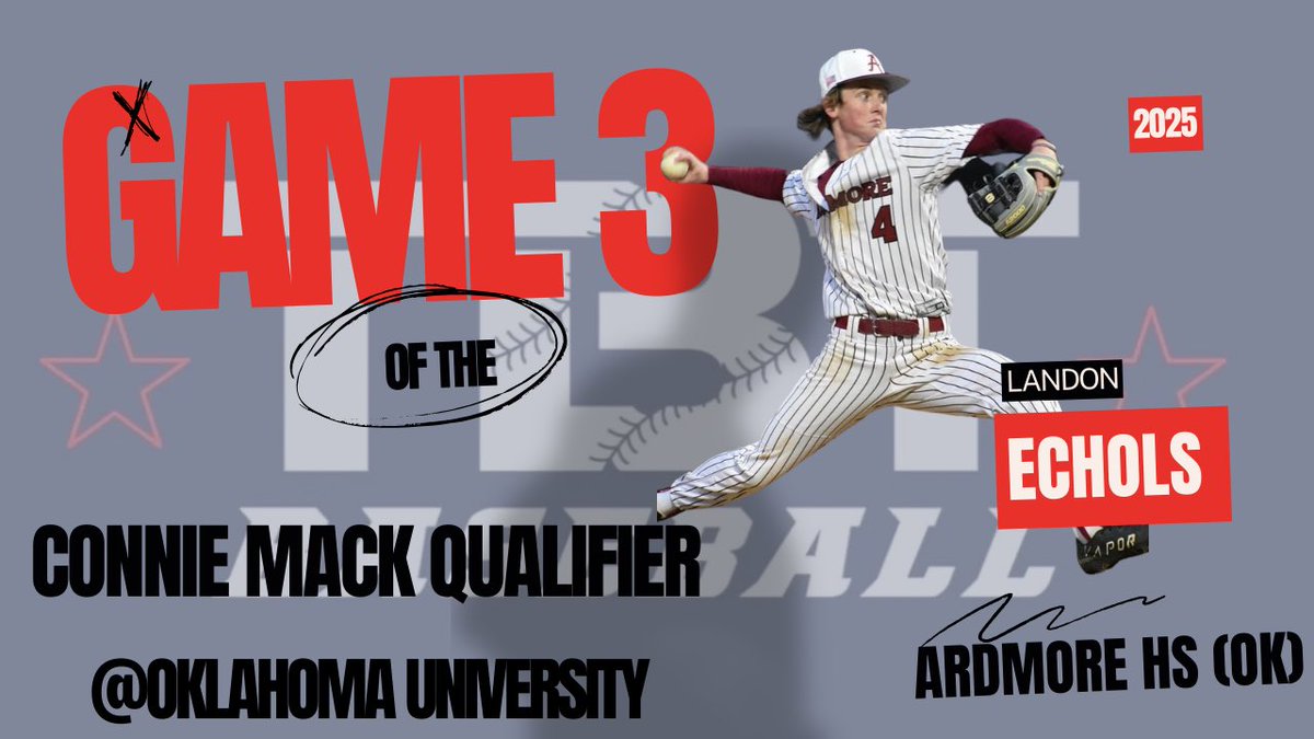 TBT Oklahoma (@tbtoklahoma22) on Twitter photo 18U gets there week started in the Connie Mack Qualifier in Norman today! Coaches reach out for rosters!
Game 1 <a href="/CamdenKnutson/">Camden Knutson</a>
Game 2 <a href="/Braylon_Reyes1/">Braylon Reyes</a>
Game 3 <a href="/LandonEchols/">Landon Echols</a> 18U gets there week started in the Connie Mack Qualifier in Norman today! Coaches reach out for rosters!
Game 1 <a href="/CamdenKnutson/">Camden Knutson</a>
Game 2 <a href="/Braylon_Reyes1/">Braylon Reyes</a>
Game 3 <a href="/LandonEchols/">Landon Echols</a>