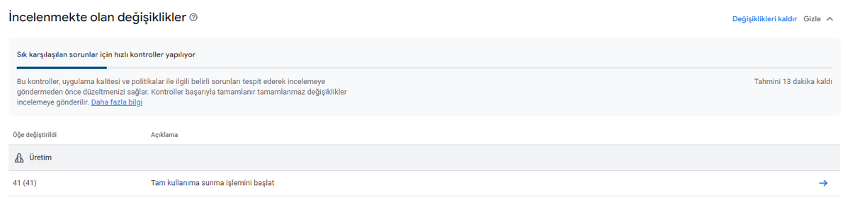 Bayadır güncelleme yapmıyordum böyle bir özellik eklemişler aslı var ise 13 dakika diyor.