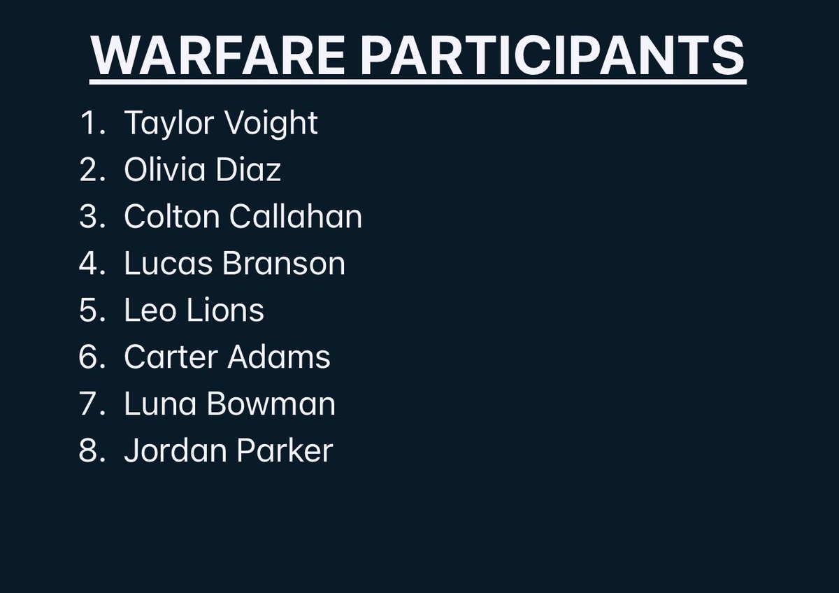 _empirew's tweet image. We’re looking for two more competitors for our Warfare rookie tournament. 

If we can’t find two more by 9pm tonight, we will run with the current 8 competitors.