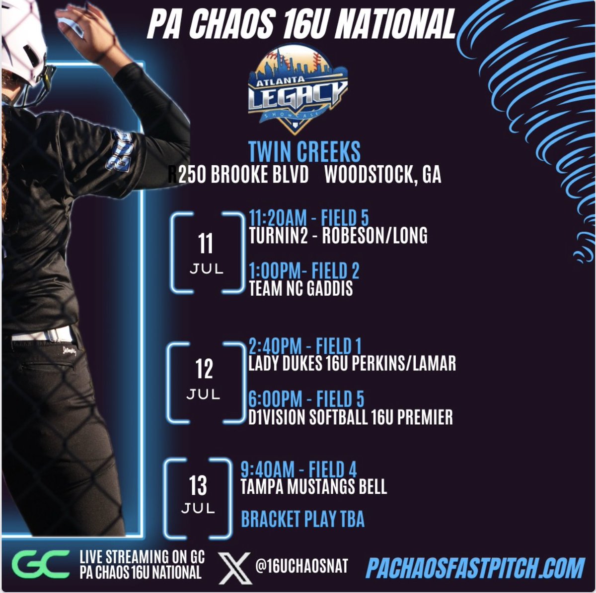Schedule update for Thursday: Our first game is now at 11:20 AM!