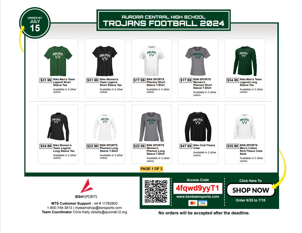 Trojans the FOOTBALL 2024 STORE is now open!
Find items that we've picked out specifically for our team, families and proud supporters.
OUR SHOP DETAILS
- Shop Now: bsnteamsports.com/shop/4fqwd9yyT1
- Store Open Until: July 15, 2024