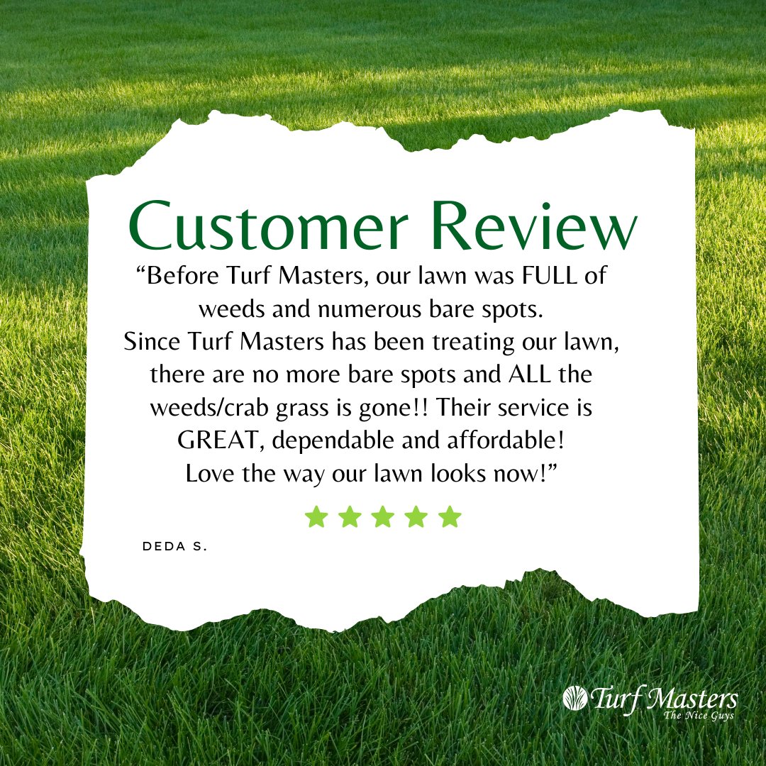TurfMastersLC's tweet photo. Weeds in your yard will be a problem of the past with Turf Masters!
Give us a call today.
#TheNiceGuys #TurfMastersLawnCare #TurfMasters #customerlove #companyreview #businessreview https://t.co/D57fGfDmNP