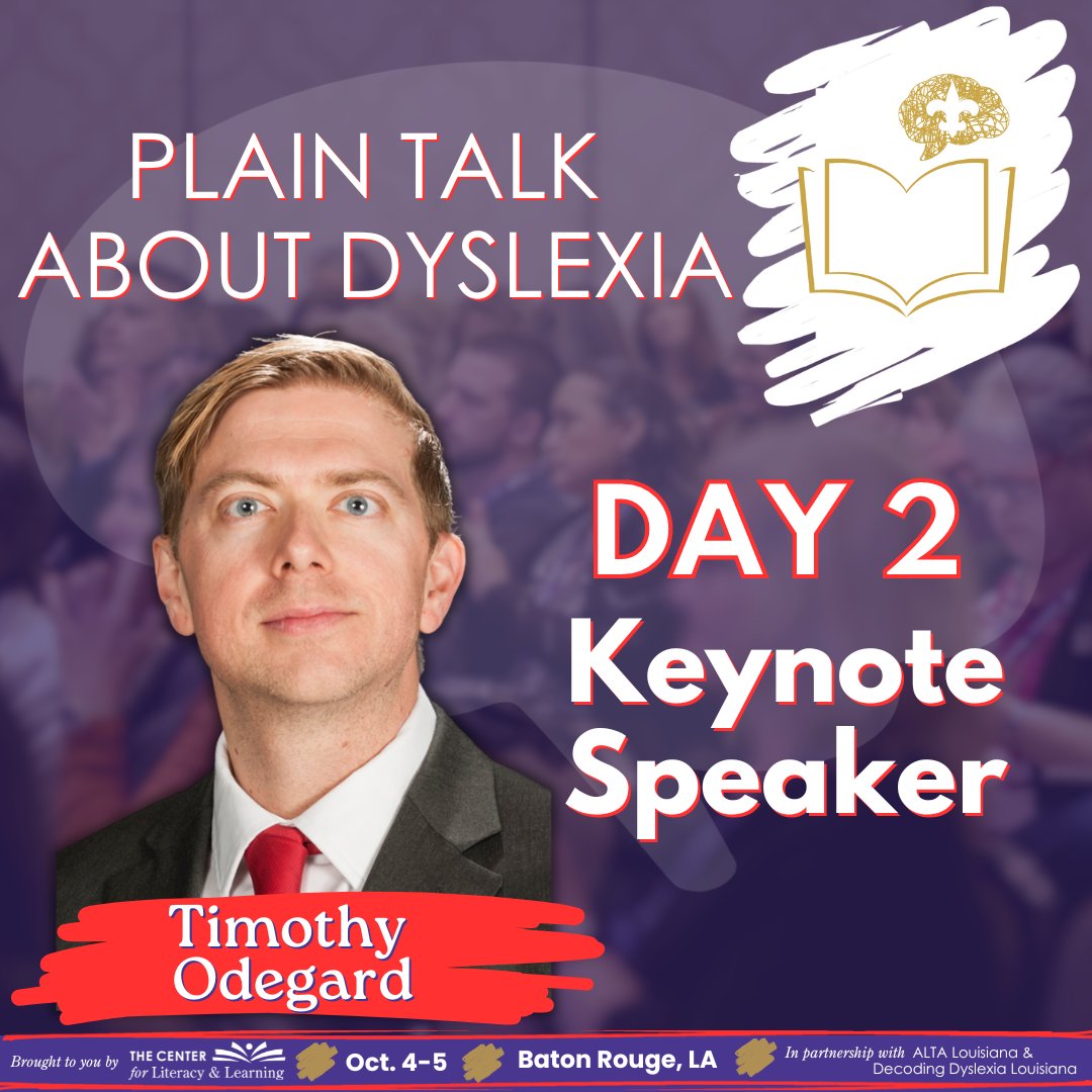 cll_teach's tweet photo. Meet our keynote speaker for Day 2 of #plaintalkdyslexia: Timothy Odegard!

With a background in developmental cognitive psychology, @OdegardTim's pioneering work centers on reading difficulties &amp; dyslexia. 

Attend all of our sessions by registering at https://t.co/HE0TSgpHt2 https://t.co/Jl9S6zFqSX