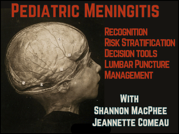 Anton Helman (@emcases) on Twitter photo With decreasing vaccination rates, peds meningitis may be on the rise + presentation may be subtle
How to pick up meningitis, when to do LP in febrile infant, risk stratification tools, abx choices w/ Shannon MacPhee <a href="/902Slam/">Shannon MacPhee</a> & Jeannette Comeau
emergencymedicinecases.com/pediatric-meni…
#FOAMed With decreasing vaccination rates, peds meningitis may be on the rise + presentation may be subtle
How to pick up meningitis, when to do LP in febrile infant, risk stratification tools, abx choices w/ Shannon MacPhee <a href="/902Slam/">Shannon MacPhee</a> & Jeannette Comeau
emergencymedicinecases.com/pediatric-meni…
#FOAMed