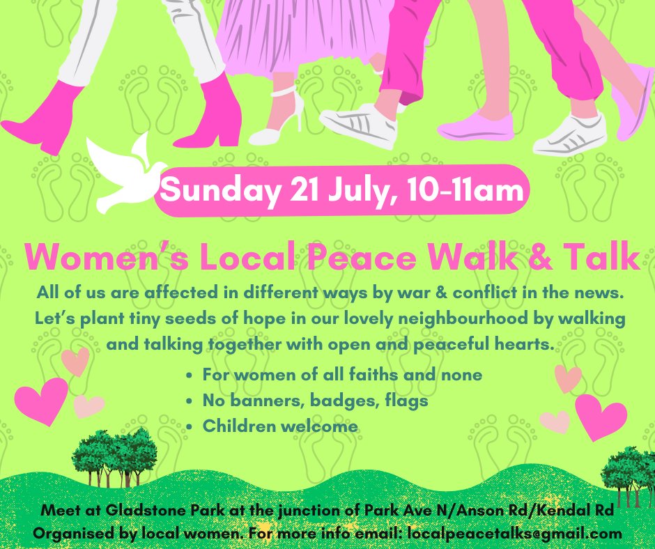 Sharing details of a peace walk for women in North London. #interfaith #peace #womenleaders #peacebuilders