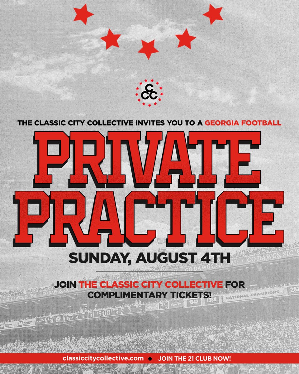 Georgia Football (@georgiafootball) on Twitter photo Join the <a href="/ClassicCityCLTV/">Classic City Collective</a> to gain complimentary tickets to a private football practice!
📅: August 4
🔗:classiccitycollective.com/contribute#clu…
#GoDawgs Join the <a href="/ClassicCityCLTV/">Classic City Collective</a> to gain complimentary tickets to a private football practice!
📅: August 4
🔗:classiccitycollective.com/contribute#clu…
#GoDawgs
