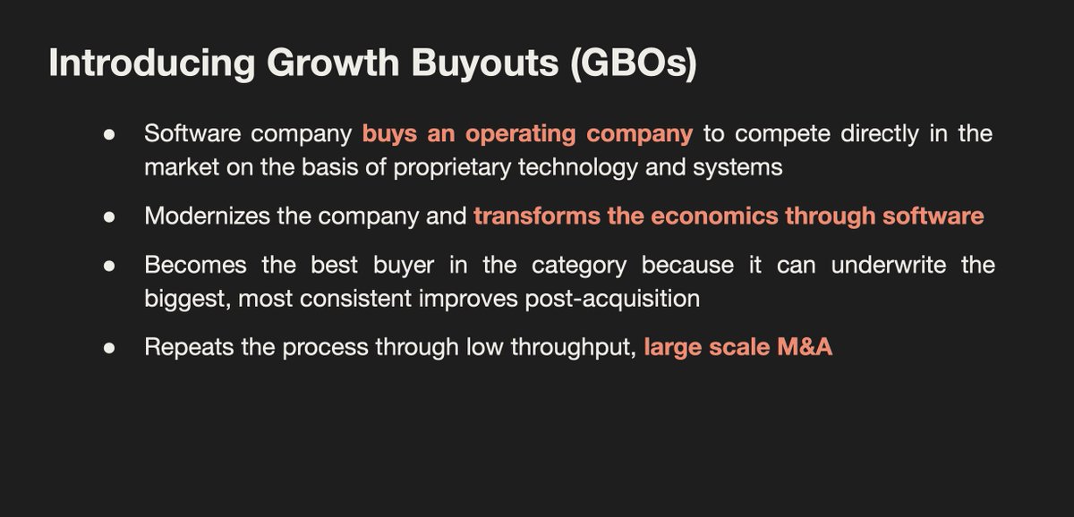 The age of the Software-Led Growth Buyout is Here.

Bringing software to industry remains the biggest  opportunity for software to orchestrate/accelerate GDP but only if we can work beyond vSaaS biz models and capital structures.

Our deck and thesis:

docsend.com/view/cc6cxd7va…