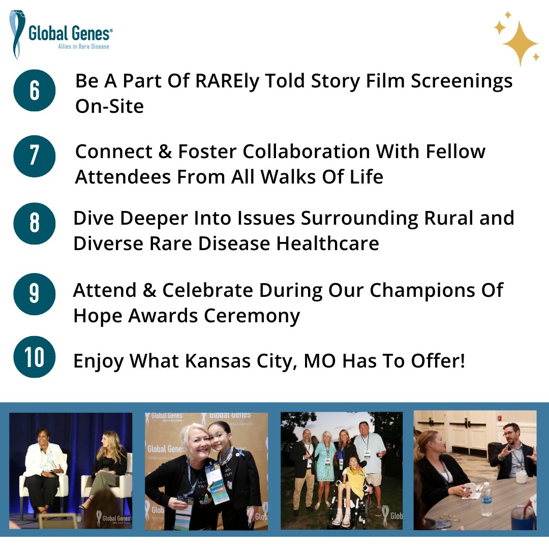 GlobalGenes's tweet photo. Need a reason to attend Week In RARE? WE'VE GOT 10! 📝 September will be here before you know it, so take the plunge and secure your registration today! 🌟

🌐 https://t.co/3uni2b53Fk

#WeekInRARE #RARESummit #RAREHealthEquity #GlobalGenes #CareAboutRare #RAREX #RareDisease https://t.co/KuaUsLibul