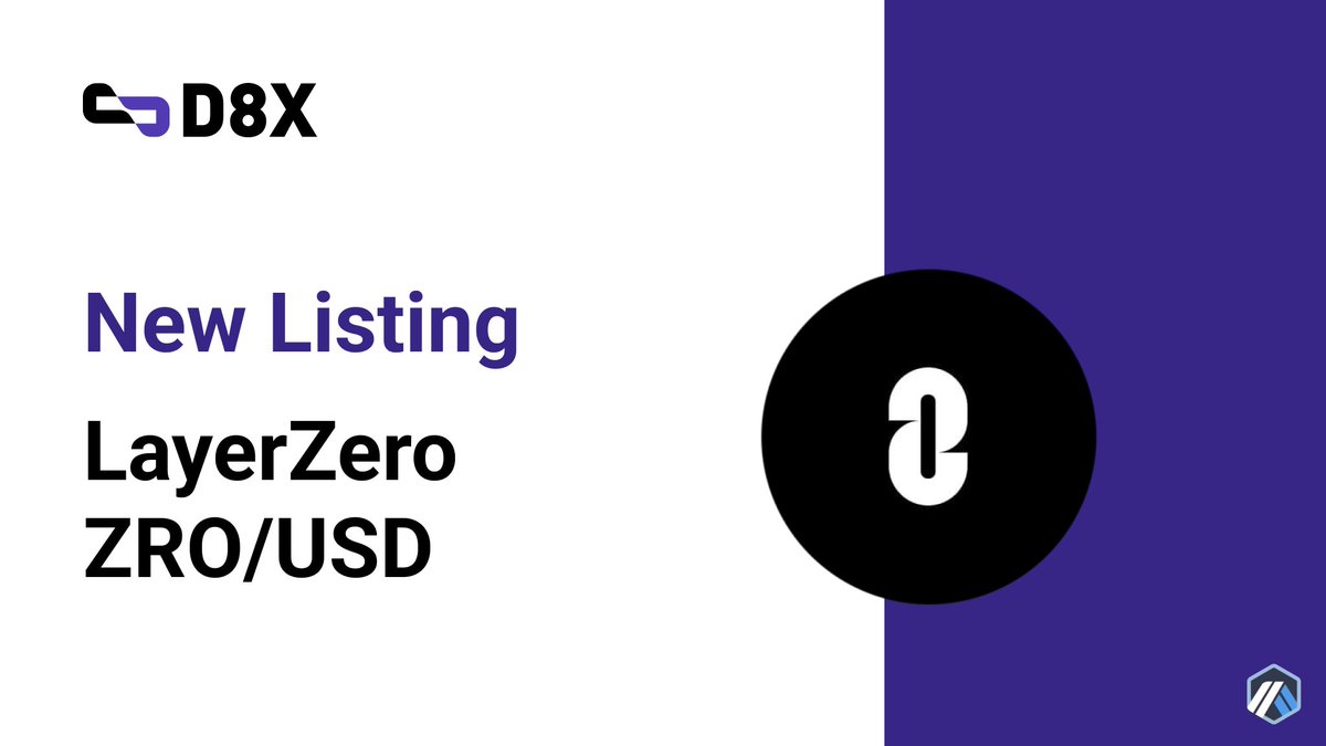 d8x_exchange's tweet photo. We've just listed LayerZero on @Arbitrum!

👇🏾 Trade $ZRO now - live on all our frontends 👇🏾

💨 https://t.co/RkyFNROc5m @octofi_io @FreelyFinance @thesaint_ https://t.co/CNPJ9b61cO