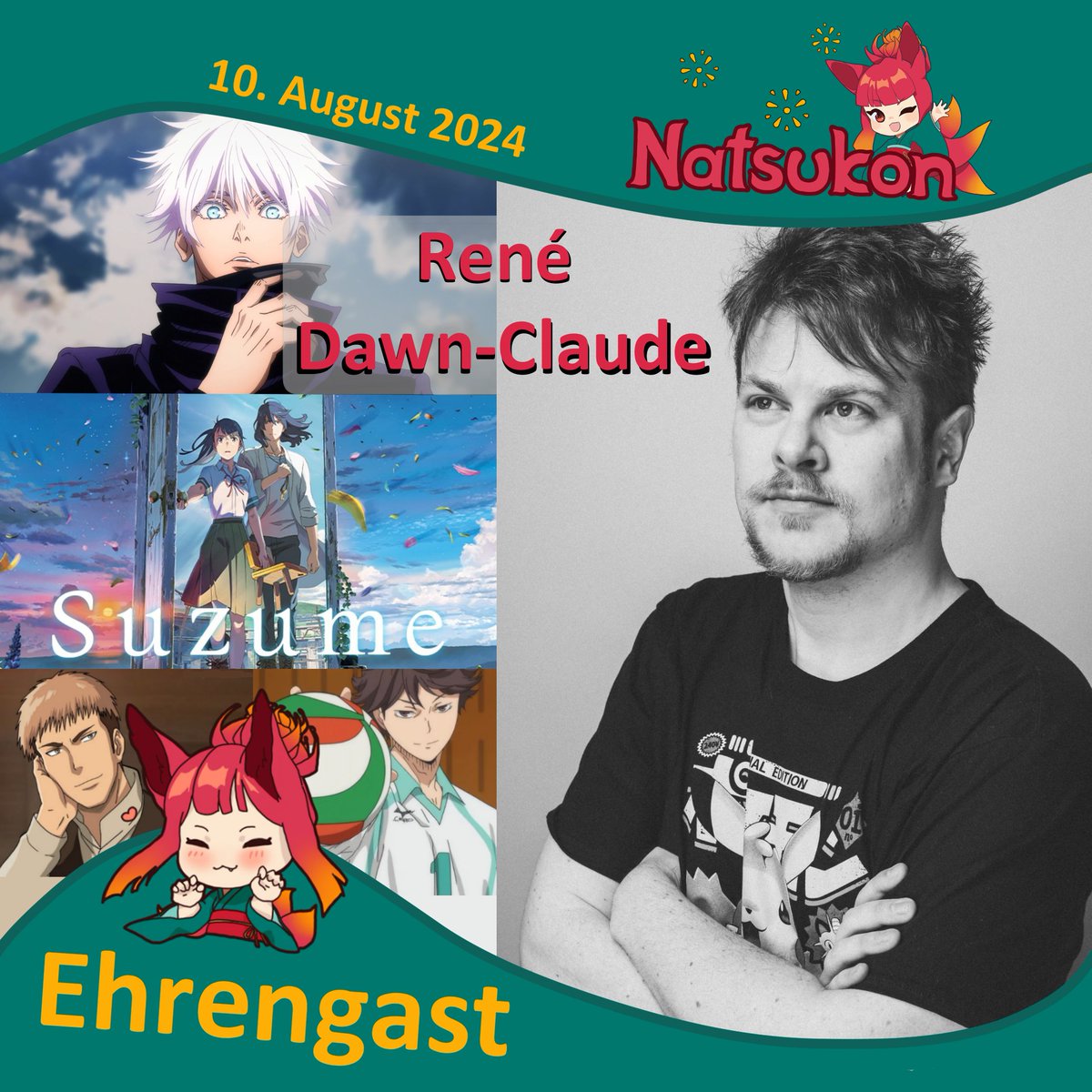 Natsukon e.V. (@natsukon_ev) on Twitter photo ๐ฅ ๐๐ฃ๐๐๐๐ฅ โ๐๐รฉ ๐ป๐๐จ๐-โ๐๐๐ฆ๐๐ ๐๐ฆ๐ ๐๐๐ฃ โ๐๐ฅ๐ค๐ฆ๐๐ ๐! ๐ฅ
Verpasst auf keinen Fall die Chance, Renรฉ wรคhrend unseres Panels auf der Bรผhne um 13 Uhr all eure Fragen zu stellen, die euch zu dem Thema Synchronisation und Renรฉs Arbeit beschรคftigen! ๐คฉ ๐ฅ ๐๐ฃ๐๐๐๐ฅ โ๐๐รฉ ๐ป๐๐จ๐-โ๐๐๐ฆ๐๐ ๐๐ฆ๐ ๐๐๐ฃ โ๐๐ฅ๐ค๐ฆ๐๐ ๐! ๐ฅ
Verpasst auf keinen Fall die Chance, Renรฉ wรคhrend unseres Panels auf der Bรผhne um 13 Uhr all eure Fragen zu stellen, die euch zu dem Thema Synchronisation und Renรฉs Arbeit beschรคftigen! ๐คฉ