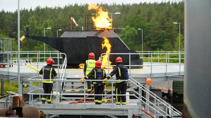 ifeglobal's tweet photo. Offshore workers from the UK and beyond can learn how to tackle helicopter and helideck fires at a new state-of-the art training facility at County Durham and Darlington FRS’s training centre in Bowburn. Find out more: https://t.co/j2xRdtfnGL 

#FireSafety #FRSTraining #FRS https://t.co/n547zV6Ofe