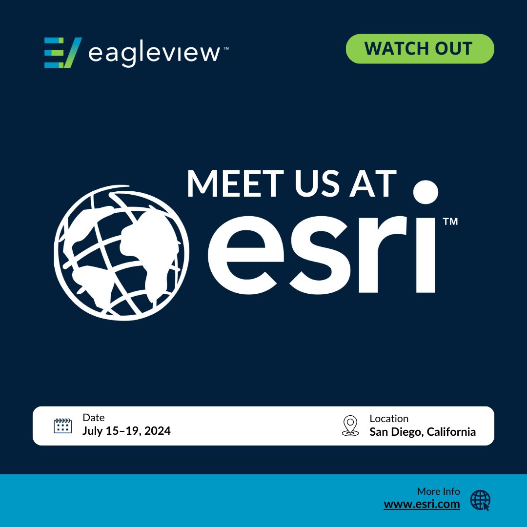 EagleViewTech's tweet image. Will you be at the Esri User Conference? If so, meet us there!
We’ll be exhibiting at booth #1119 and look forward to seeing you there.

Set up a demo ahead of time: hubs.li/Q02FPhT70

📅 July 15 – 19
📍San Diego, California

#EsriUserConference #government
