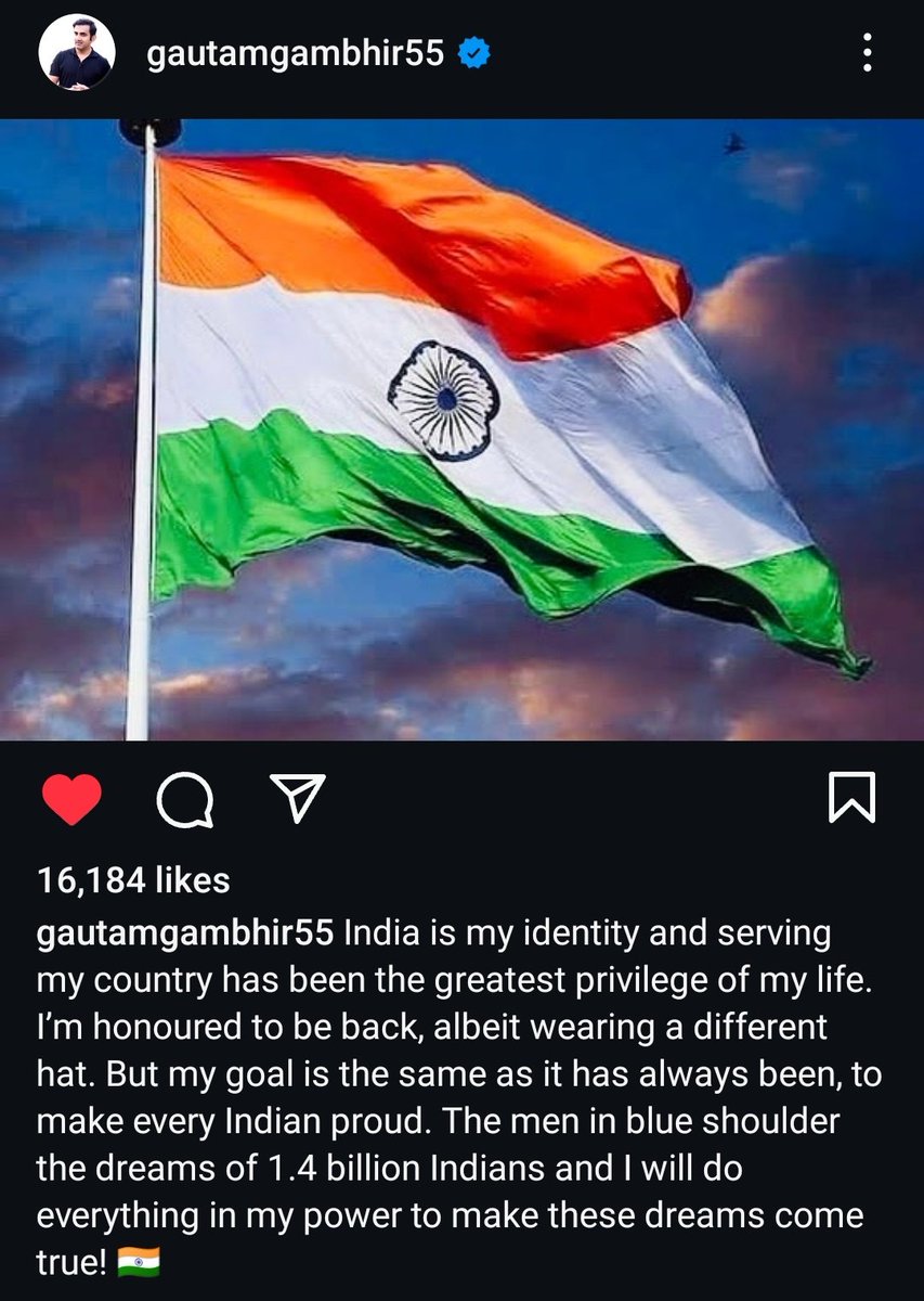 Aadee0018's tweet photo. ❤️GAUTAM GAMBHIR HAS BEEN APPOINTED AS INDIA'S NEW HEAD COACH🌅
#GautamGambhir #ARMYDAY #ChampionsTrophy #HeadCoach
#BCCI #TeamIndia #Coach #Fanficsports #RohitSharma𓃵 
#JayShah #INDvsZIM #OccupyCBDTuesday #IamAj7champ #iamaj7champ
@GautamGambhir https://t.co/G2CCugfFYk