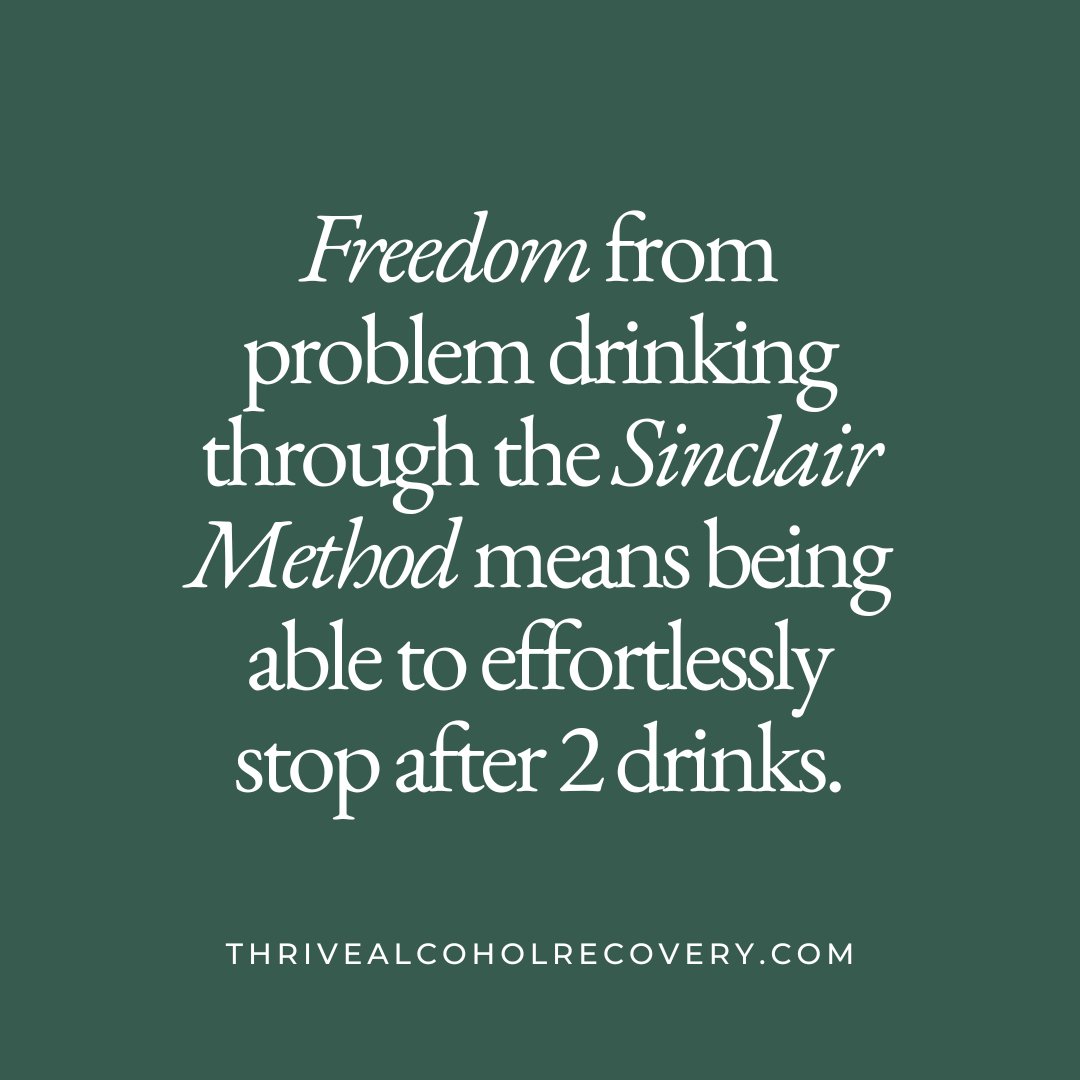 thrivewithtsm's tweet photo. Freedom from problem drinking through naltrexone and the Sinclair Method. What does freedom from problem drinking look like to you? #sinclairmethod #naltrexone https://t.co/FlFItXVG35