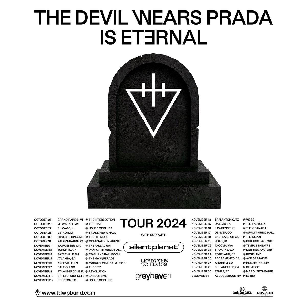 tour with prada, planet and greyhaven this fall