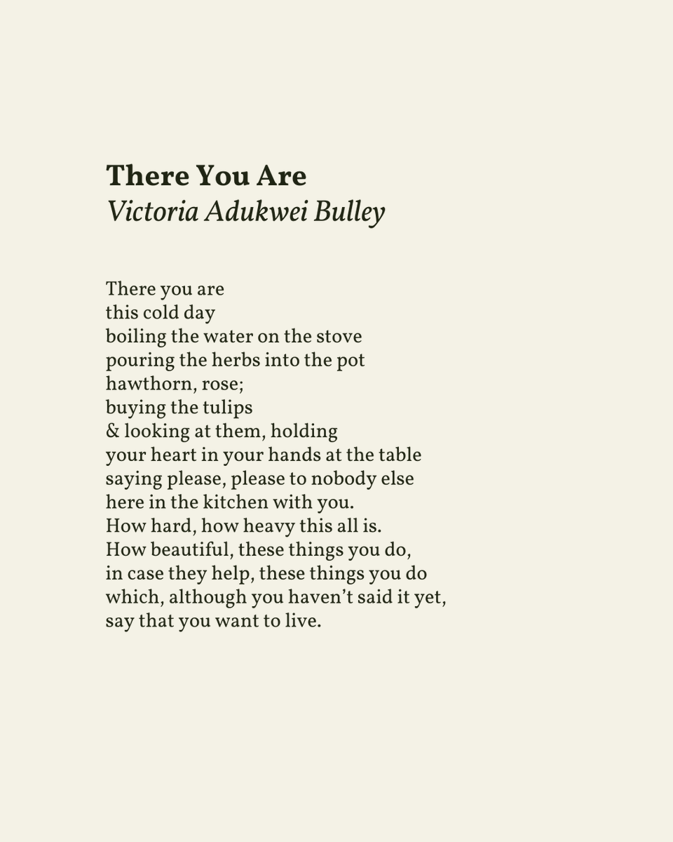 readalittlepoem's tweet photo. “How hard, how heavy this all is. / How beautiful, these things you do,”

— Victoria Adukwei https://t.co/gHDdZFuLDU