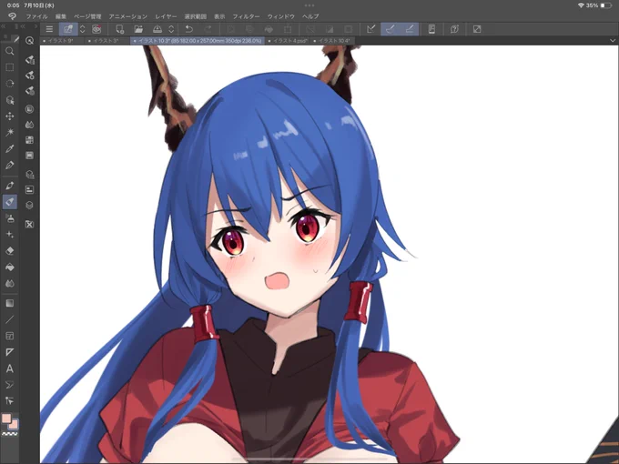ちょい見せ こんな感じで描いてます