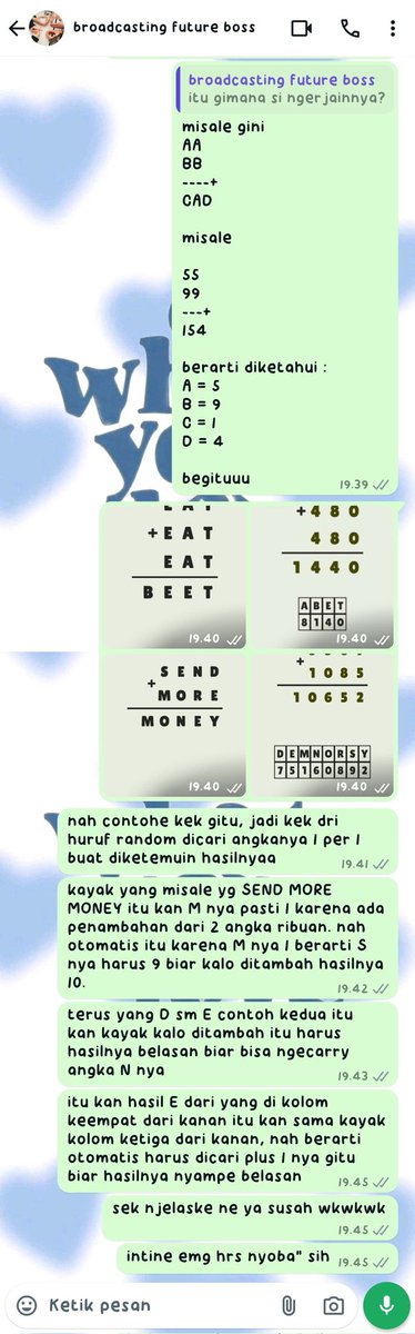 lonelywolf_piw's tweet photo. inii penjelasan nyaa buat trik" cepet nyaa gituu, uda ku filter ke penjelasan jdi biar lebii enak bacanyaa. btw penjelasanku disitu bener gaa yaa, ka #sandy? kalo ada salah, koreksii aja kaa gapapa koo 🙏
#sandy #sandycoc #classofchampions #cryptarithm https://t.co/2WVzgEawud