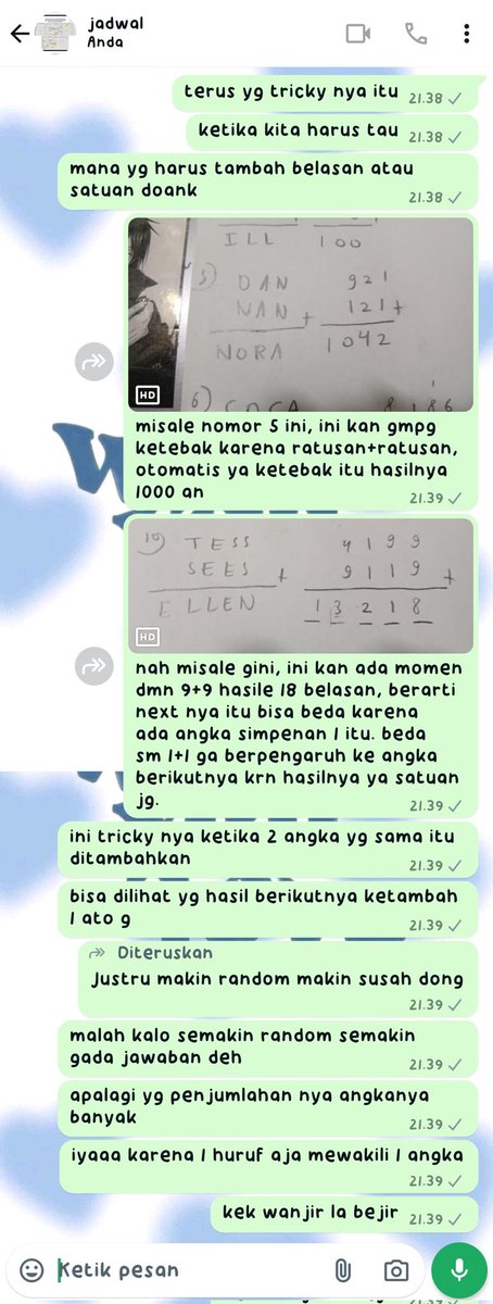 lonelywolf_piw's tweet photo. inii penjelasan nyaa buat trik" cepet nyaa gituu, uda ku filter ke penjelasan jdi biar lebii enak bacanyaa. btw penjelasanku disitu bener gaa yaa, ka #sandy? kalo ada salah, koreksii aja kaa gapapa koo 🙏
#sandy #sandycoc #classofchampions #cryptarithm https://t.co/2WVzgEawud