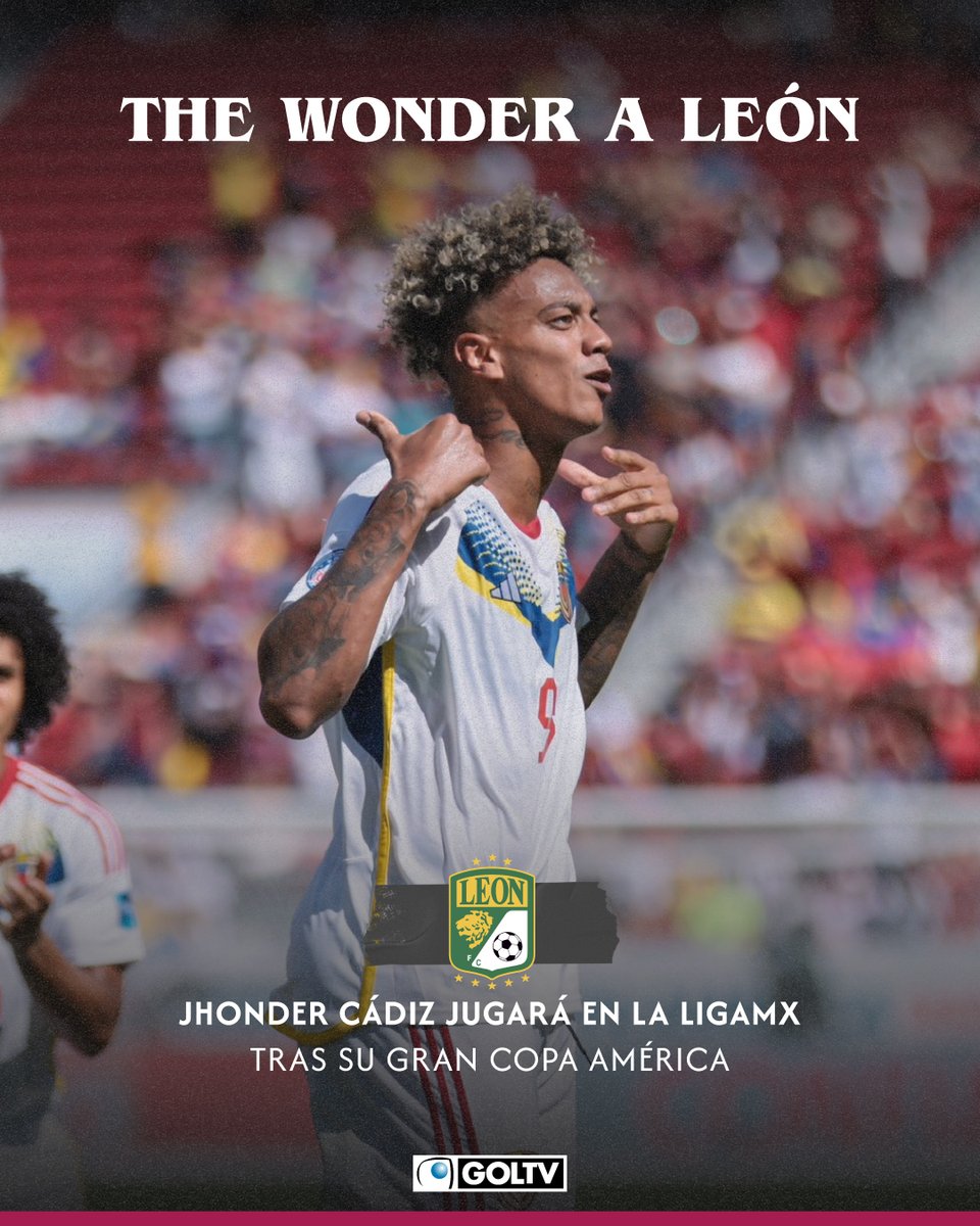 GOLTVVe's tweet photo. The Wonder se suma a los Esmeraldas 🔜

Jhonder Cádiz ya se encuentra en México para firmar contrato con Club León 🦁

El delantero jugó la pasada temporada en Famalicão 🇵🇹 donde convirtió 15 goles y llega a la LigaMX 🇲🇽 tras su gran Copa América 🏆

#NoticiasGOLTV

📸 @SeleVinotinto