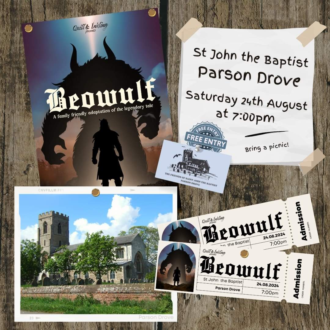 Quill_Inkling's tweet photo. ⭐️ Summer Tour Spotlight ⭐️
The 13th stop for Beowulf is St John the Baptist, Parson Drove!
Through the generosity of the Friends of St John the Baptist, this is a #FreeEvent Contact churchendevents@btinternet.com to confirm your attendance. #ParsonDrove #Wisbech #Cambridgeshire https://t.co/o3s5tNC4Ar