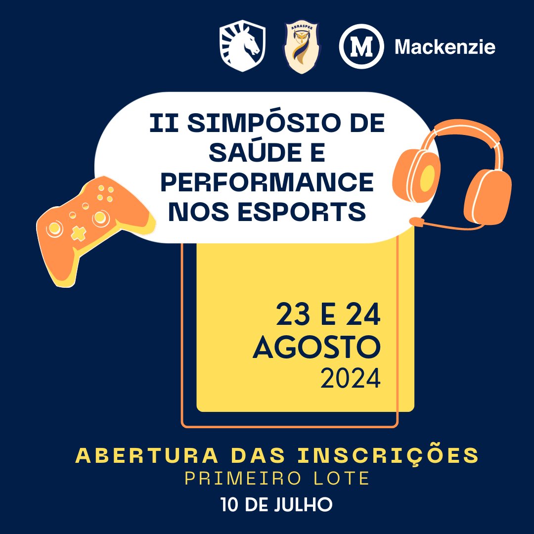 ATENÇÃO ATENÇÃO, II SIMPÓSIO DE SAÚDE E PERFORMANCE NOS ESPORTS SAINDO DIRETO DO FORNO! 🎮🍝

Garanta já sua inscrição em:
even3.com.br/ii-simposio-de…

Mais informações em breve!