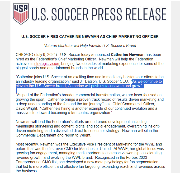 11Yanks's tweet photo. THIS is the press release I get from US Soccer this morning. Hey @jtbatson I can think of another way to elevate the @ussoccer brand. #BerhalterOut https://t.co/1UoOflAmAM