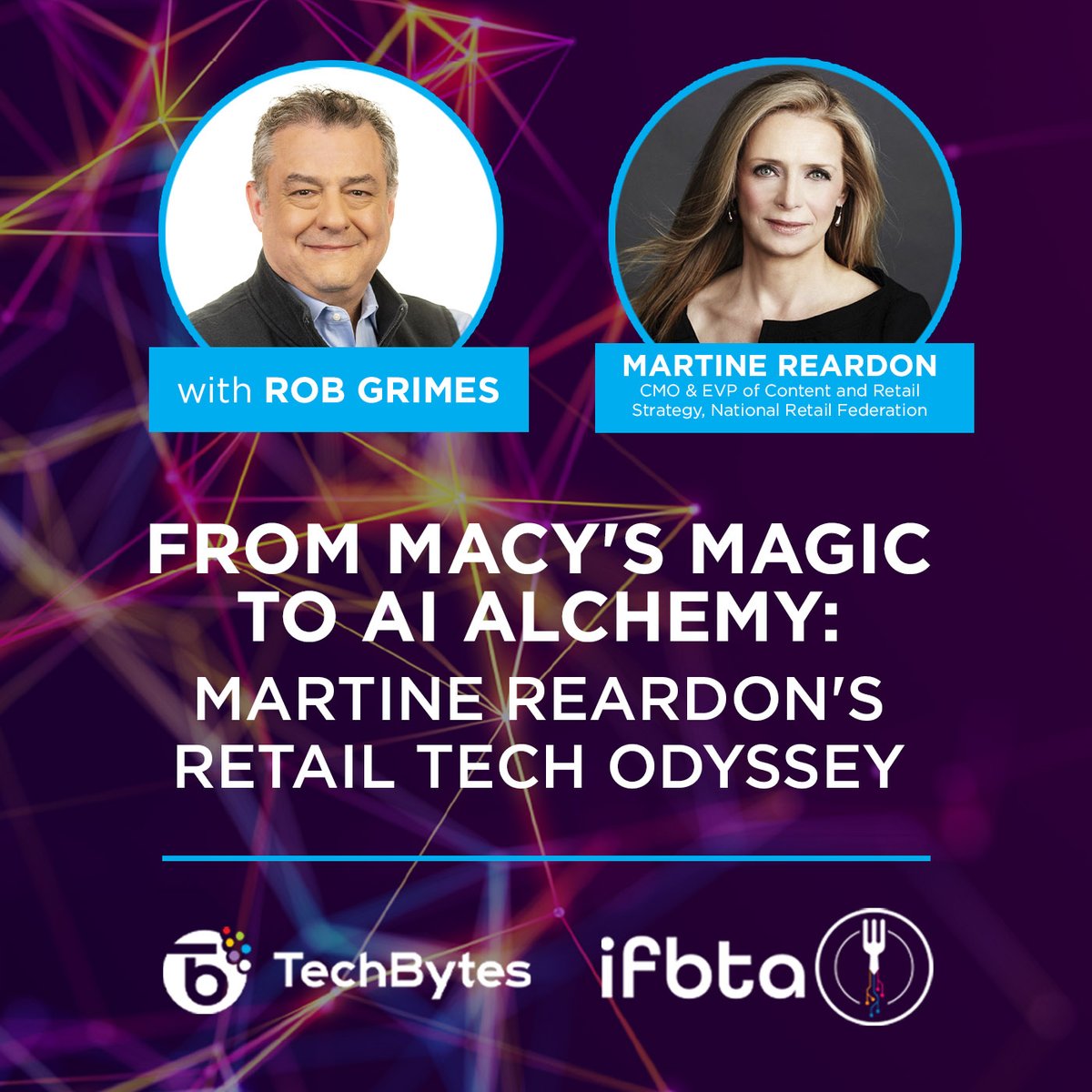 savor_fm's tweet image. 🚀 From Macy&apos;s Magic to AI Alchemy: Dive into Martine Reardon&apos;s retail tech journey in the latest TechBytes Podcast! Learn how the CMO &amp;amp; EVP of NRF blends traditional and digital strategies to drive innovation. Don&apos;t miss these insights! #TechBytes #RetailTech #AI #NRFAsia…