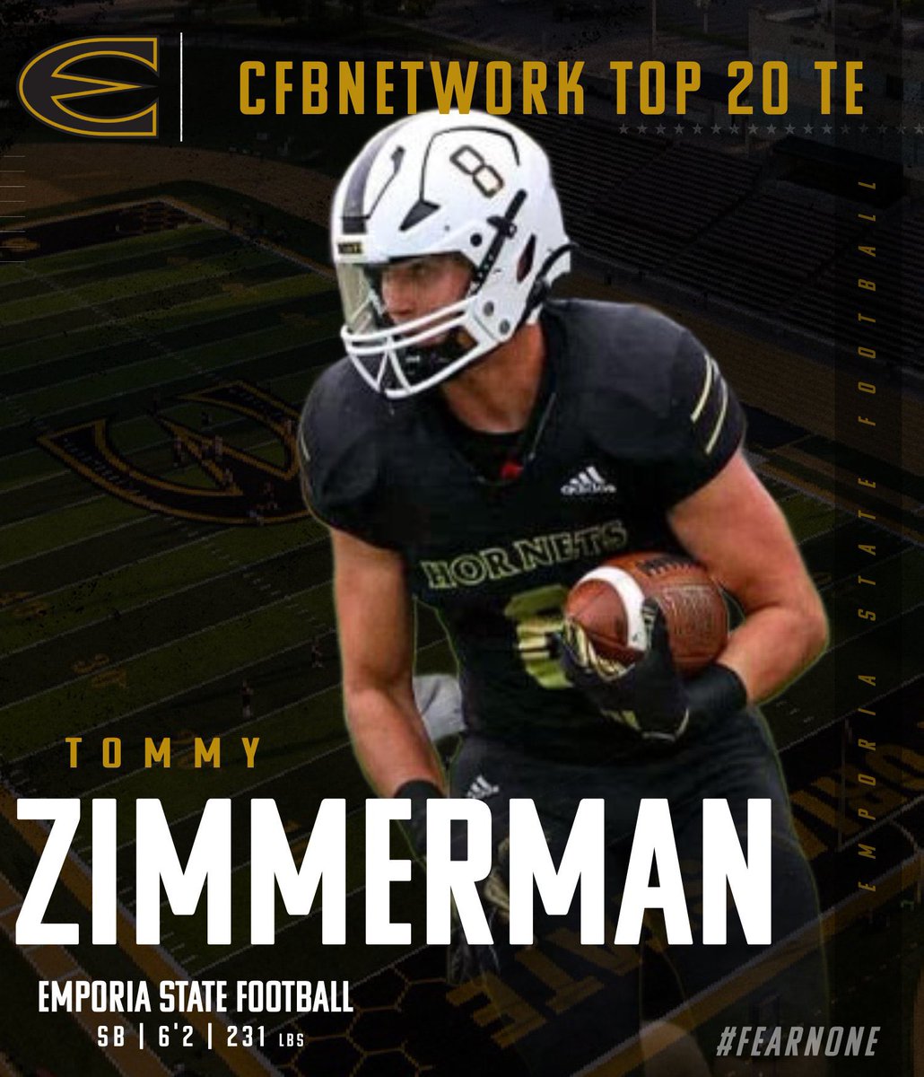 🗣️ S/O to <a href="/tjzimmerman8/">Tommy Zimmerman</a> 🗣️

Congrats Tommy on being selected to <a href="/thecfbnetwork/">The College Football Network</a> Top 20 TE List 🔨

EARNED 🧱

#FearNone🐝