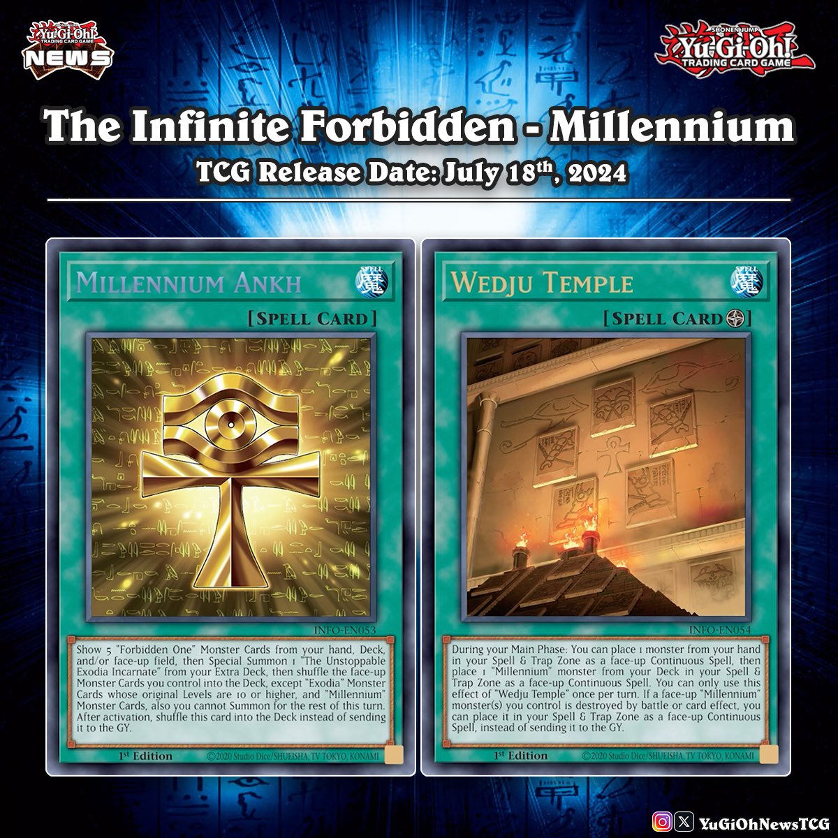 Konami has officially revealed  the 'Millennium' theme for the upcoming TCG set, 'The Infinite  Forbidden' # #YuGiOh #