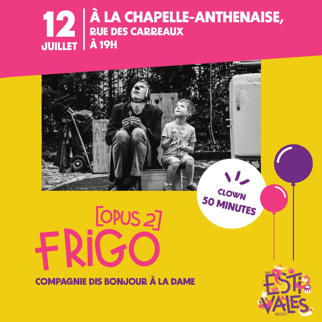 [LES ESTIVALES] L'édition 2024 des Estivales Agglo débute ce vendredi 12 juillet à La Chapelle-Anthenaise ! 🎭 Venez découvrir "Frigo" le spectacle de la Cie Dis Bonjour à la Dame.

📅 Rdv à 19h rue des Carreaux

Toutes les infos ici 👉 agglo-laval.fr/autres/agenda/…