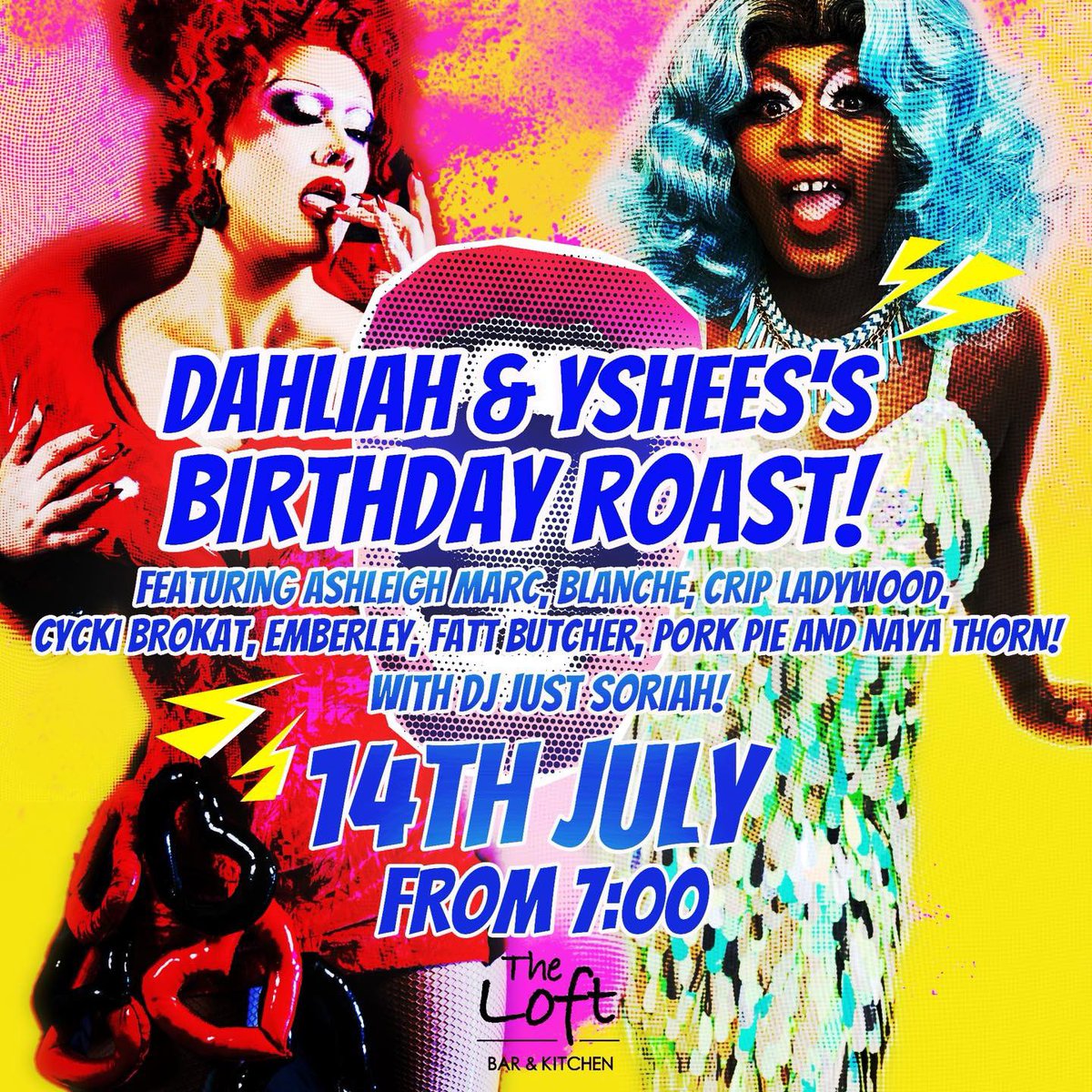 HAVE YOU EVER WANTED TO SEE DAHLIAH AND YSHEE READ TO FILTH? 👓 💅🏻 

Well, the library is officially open! Join us this Sunday 14th July at <a href="/TheLoftBrum/">The Loft Bar Birmingham</a> for ‘<a href="/DahliahRivers/">Dahliah Rivers</a> &amp; <a href="/ysheeblack/">Yshee Black</a>’s Birthday Roast! 

Show starts 7pm with TWO COCKTAILS FOR £12!