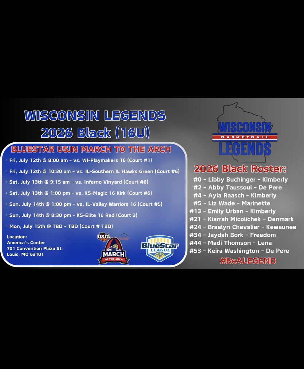 our schedule for this weekend!! <a href="/wilegends/">Wisconsin Legends</a> <a href="/WILegends2026/">Wisconsin Legends 2026</a>