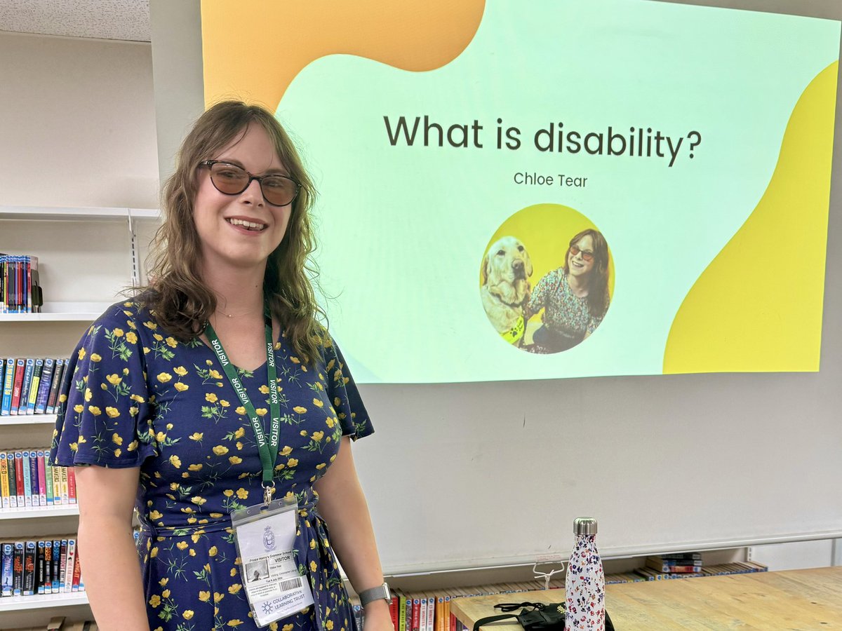 Today I was at <a href="/PrinceHenrysGS/">Prince Henry's Otley</a> delivering disability awareness sessions to Year 9 students! ♿️

Some of the best questions included:
- What’s the most awkward moment you’ve had?
- How do you cook?
- How does your guide dog know where to go?