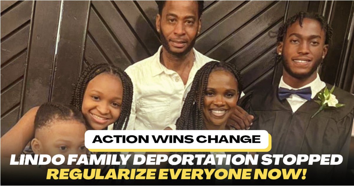NEWS: The Lindo family won't be deported tomorrow—instead, they've been granted permanent residency for one year! 

Nearly 2,000 people wrote to parliament demanding a halt to the deportation. collective action has made a difference ✊🏿❤️‍🔥

statement: migrantworkersalliance.org/lindo