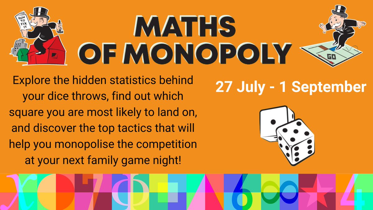 MathsCityLeeds's tweet image. This summer MONOPOLY is coming to MathsCity!

Take a chance and join us any day between 27 July and 1 September 10.00 - 17.00, or pop in whilst playing the world&apos;s first city-wide MONOPOLY experience as part of the MONOPOLY Leeds Takeover!

#MonopolyLeeds #MathsCity #Leeds #maths