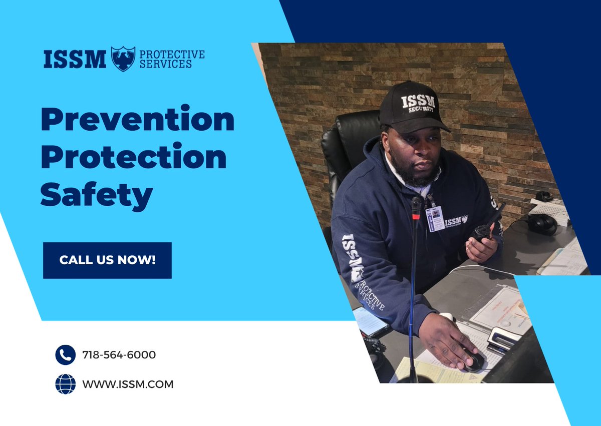 ISSMPS's tweet photo. At ISSM Protective Services, our team is dedicated to putting in place the required steps to ensure a safe and secure setting for our clients.

Contact us now to learn more.
📷718-564-6000 https://t.co/ZyLTRtBtJw