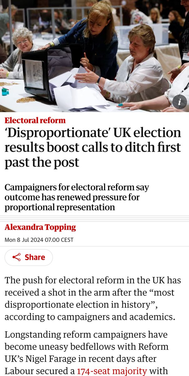 Casper Wilstrup (@cwilstrup) on Twitter photo "Some experts argue that proportional representation has produced more social democratic politics in Wales and Scotland, but others say it could also be a pathway for extremist politics, as has happened in some places in Europe." - <a href="/guardian/">The Guardian</a>
I guess we are supposed to be scared "Some experts argue that proportional representation has produced more social democratic politics in Wales and Scotland, but others say it could also be a pathway for extremist politics, as has happened in some places in Europe." - <a href="/guardian/">The Guardian</a>
I guess we are supposed to be scared
