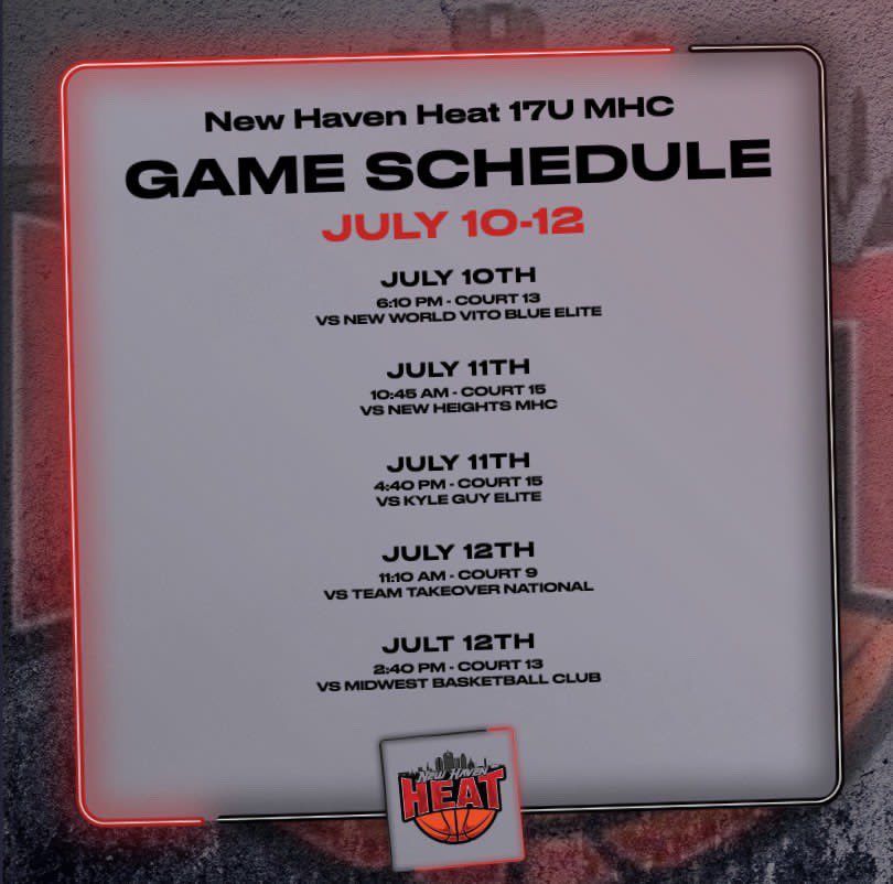 My Schedule for this weeks live period.