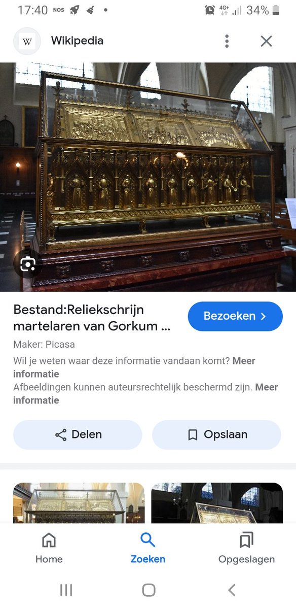 De reliiekschrijn van de martelaren van Gorcum in de Nicolaaskerk in Brussel